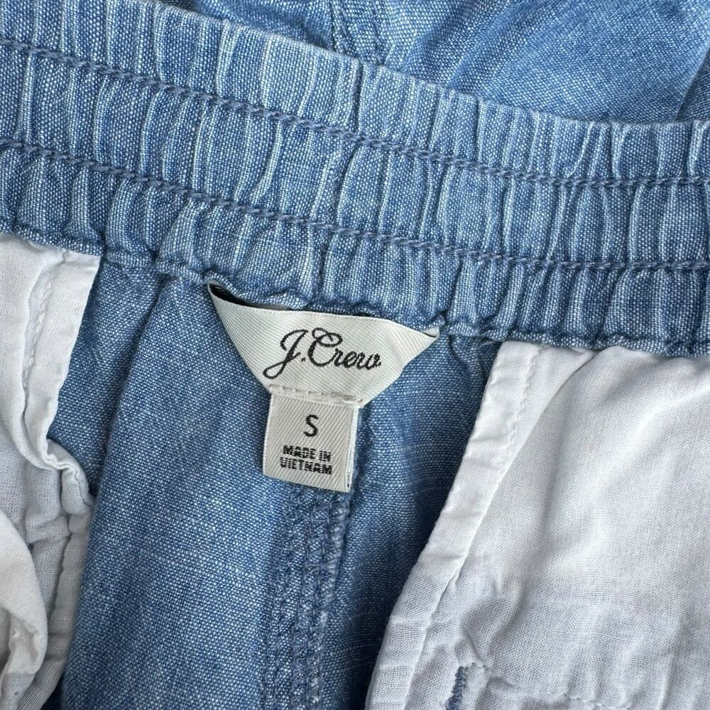 J. Crew Womens Blue Cotton Chambray Pull On Drawstring Shorts Size S 3" - Picture 3 of 3